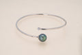 Bracelet argent, brillant et perle ovale