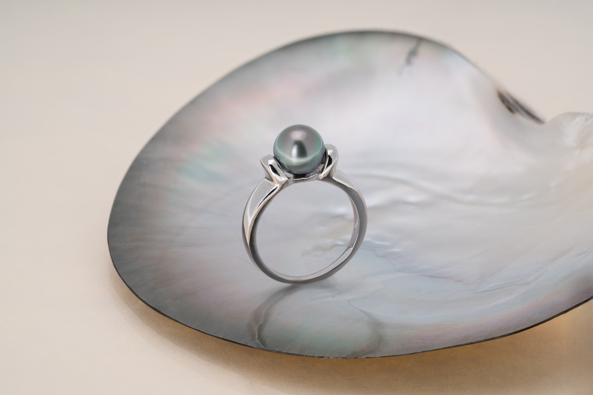 Bague argent et perle ronde (2)