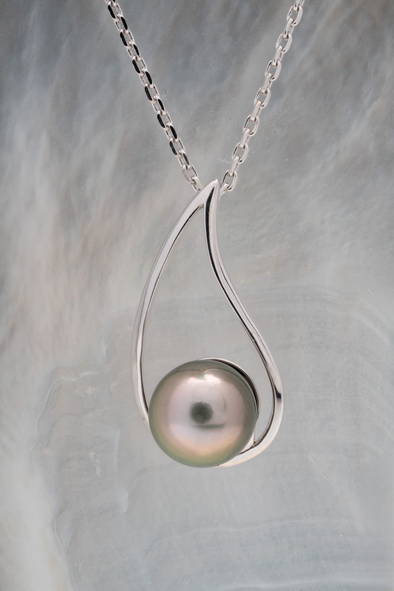 Pendentif argent et perle ronde (1)