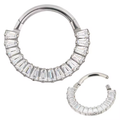 piercing anneau argenté/doré inca strass zircon