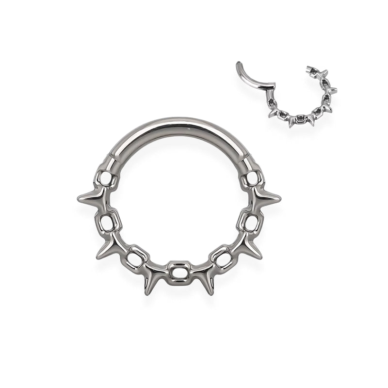 piercing anneau doré/argenté pointe spike effect  maillon