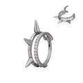 piercing anneau doré/argenté avec pointe et strass zircon
