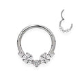 Piercing anneau doré/argenté strass zircon