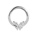 piercing anneau doré/ argenté strass zircon papillon