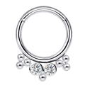 Piercing anneaux argenté / doré avec boule et strass zircon