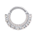 Piercing anneau argenté / doré avec strass zircon anneau intérieur et extérieur