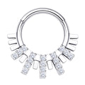 Piercing anneaux argenté / doré style inca avec 4 strass plat