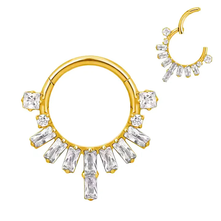 Piercing anneau strass zircon