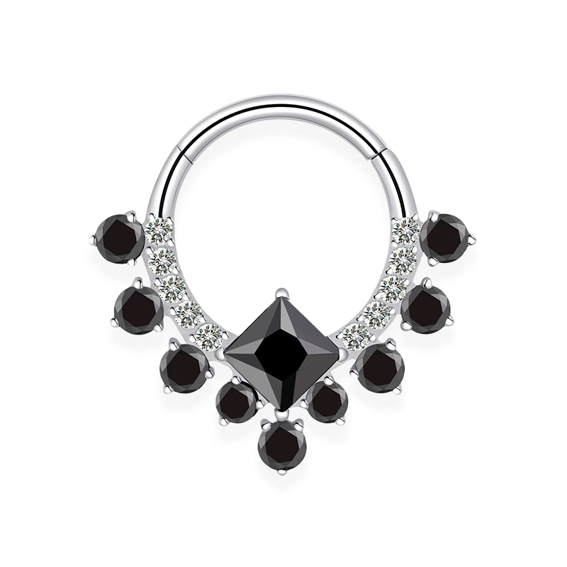 Piercing anneaux titane argenté/doré avec full strass blanc ou strass noir