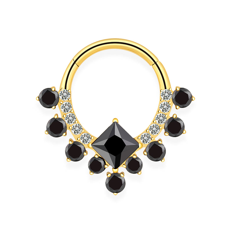 Piercing anneaux titane argenté/doré avec full strass blanc ou strass noir