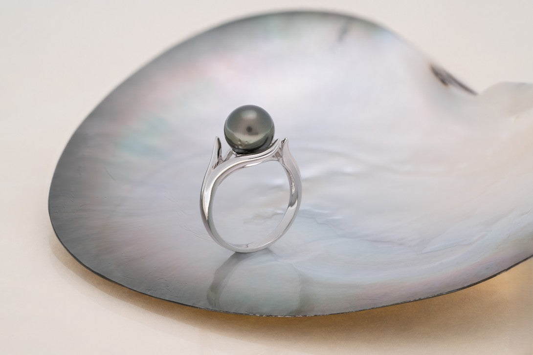 Bague argent et perle ronde (3)