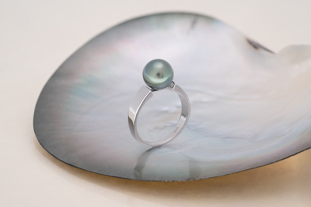 Bague argent et perle ronde (4)