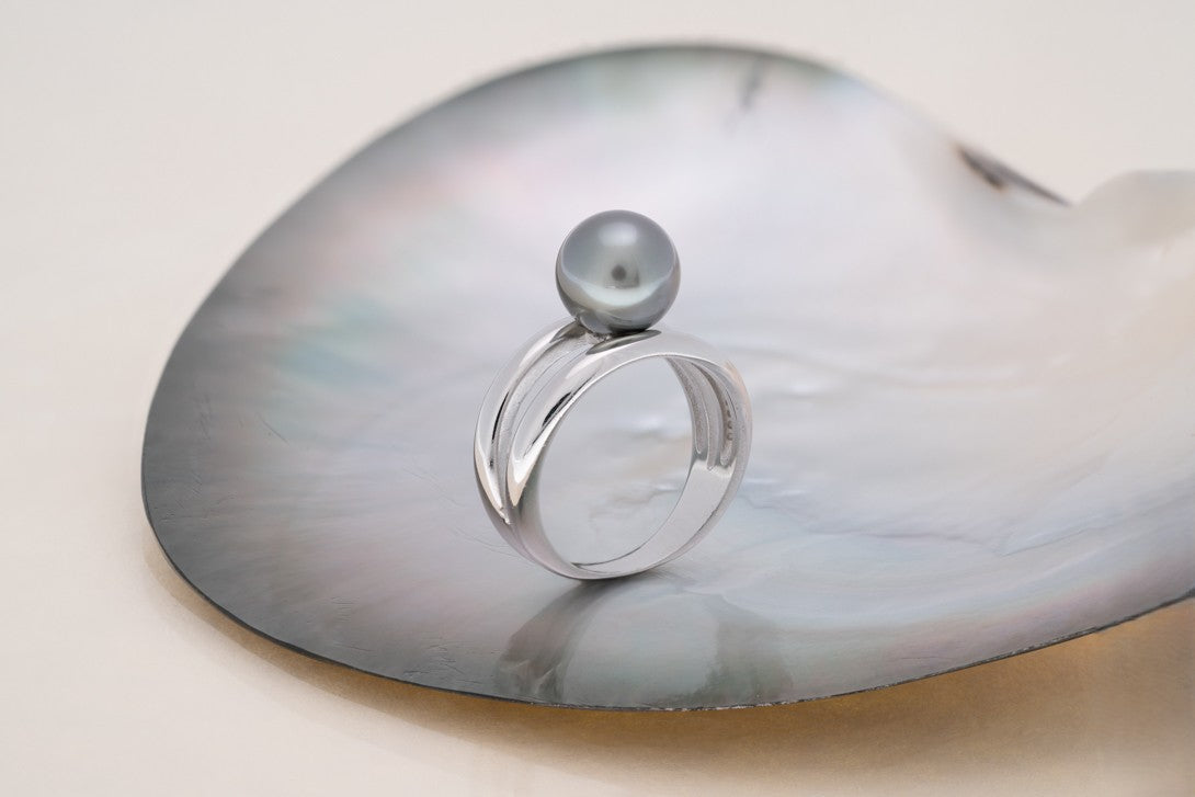 Bague argent et perle ronde (8)