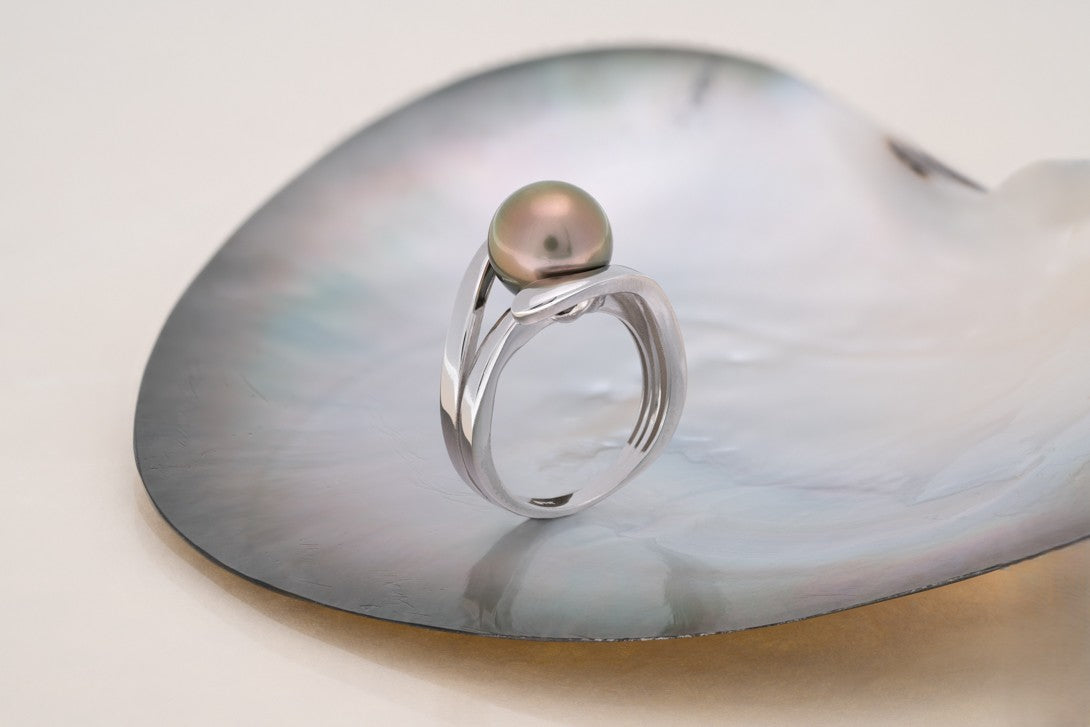 Bague argent et perle ovale (6)