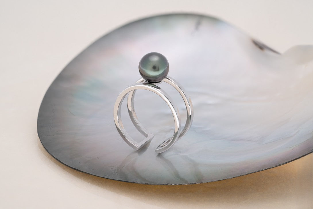 Bague argent et perle ronde (5)