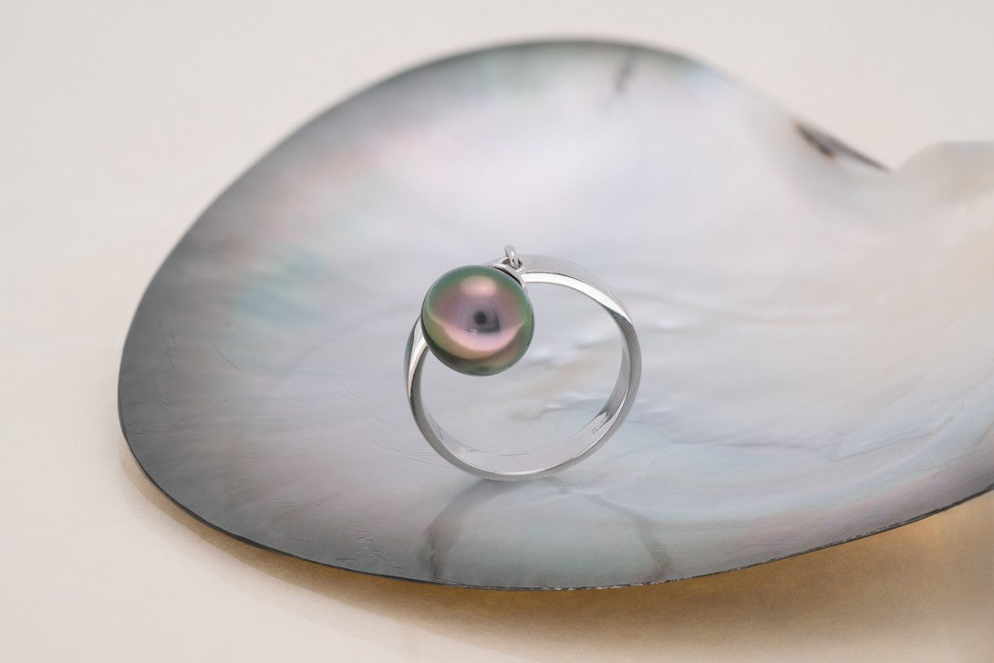 Bague argent et perle ovale (3)
