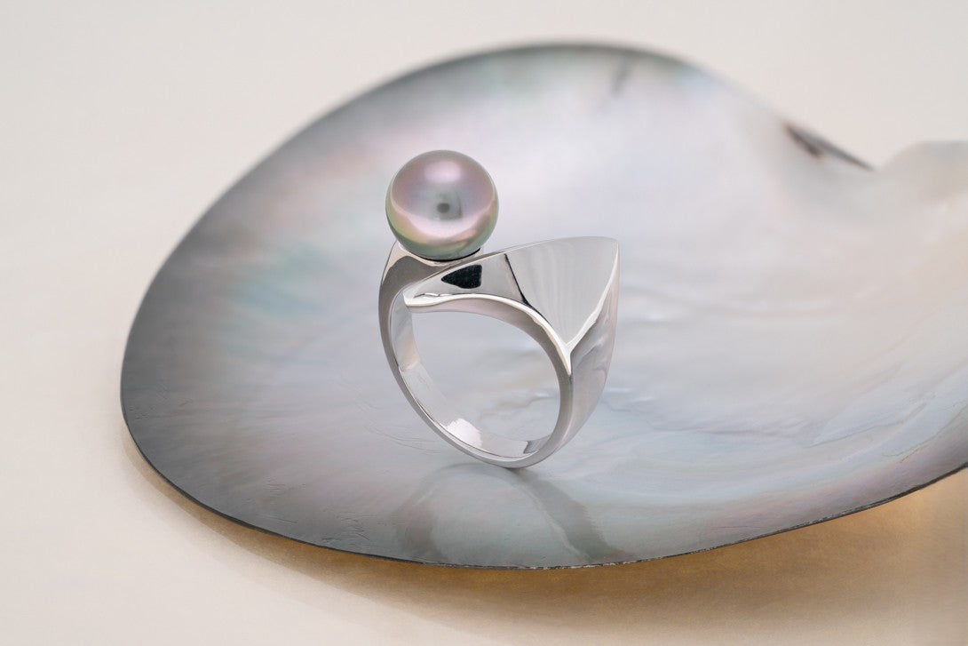 Bague argent et perle ovale (8)