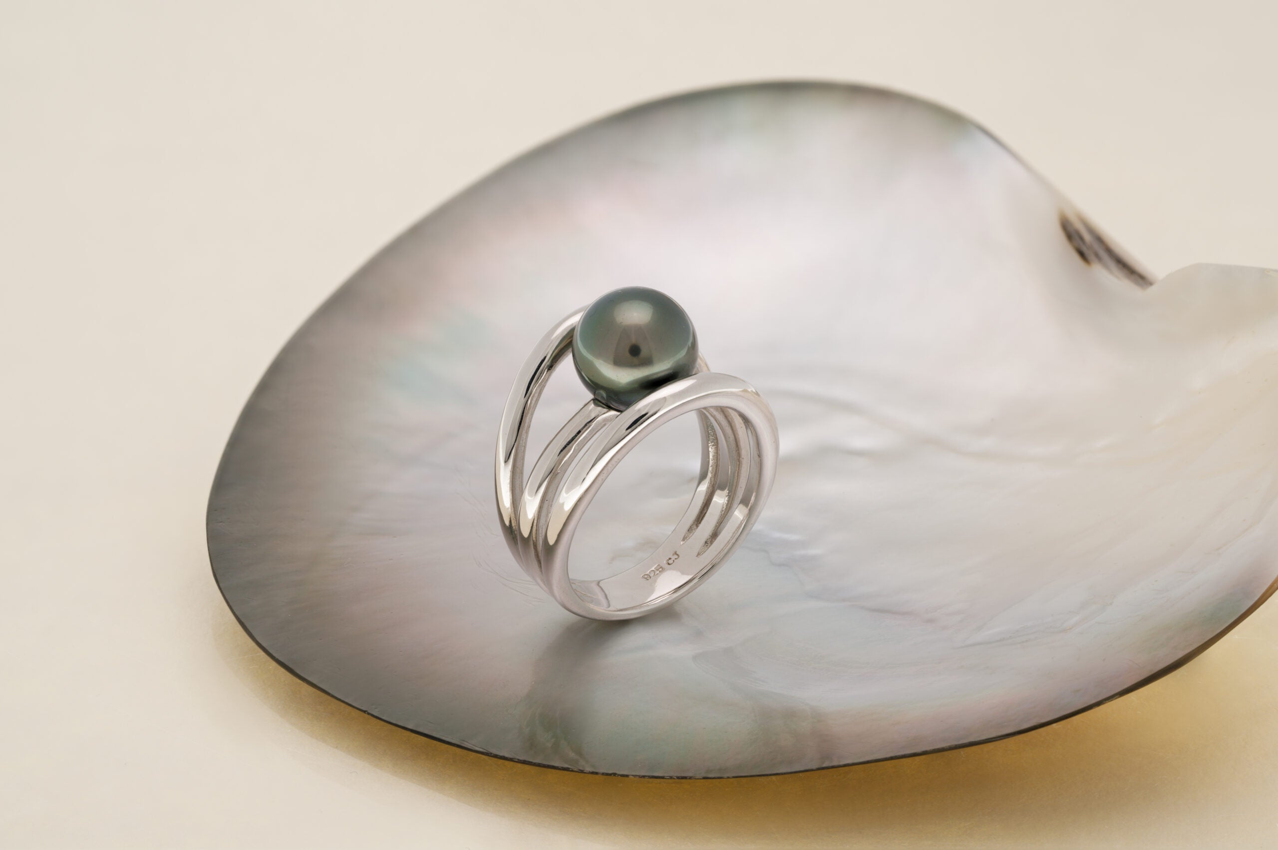 Bague argent et perle ovale (4)