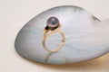 Bague or, diamants et perle (6)