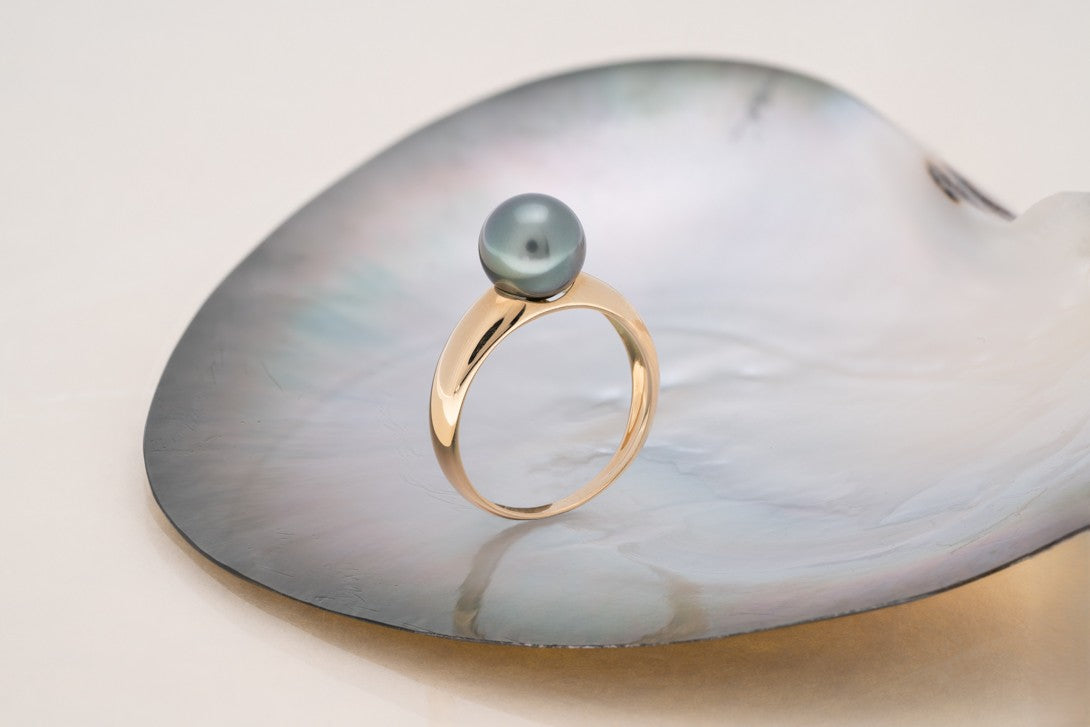Bague en or avec perle ronde (11)