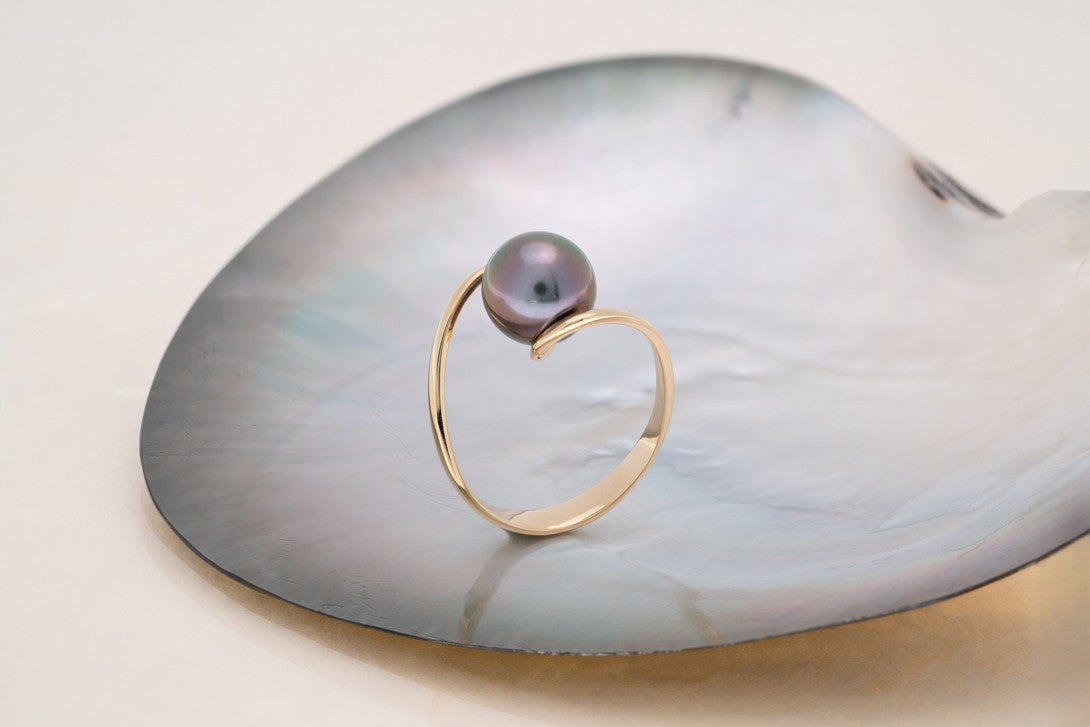 Bague en or avec perle ronde (12)