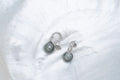 Boucles d’oreilles argent et perles cerclées (6)