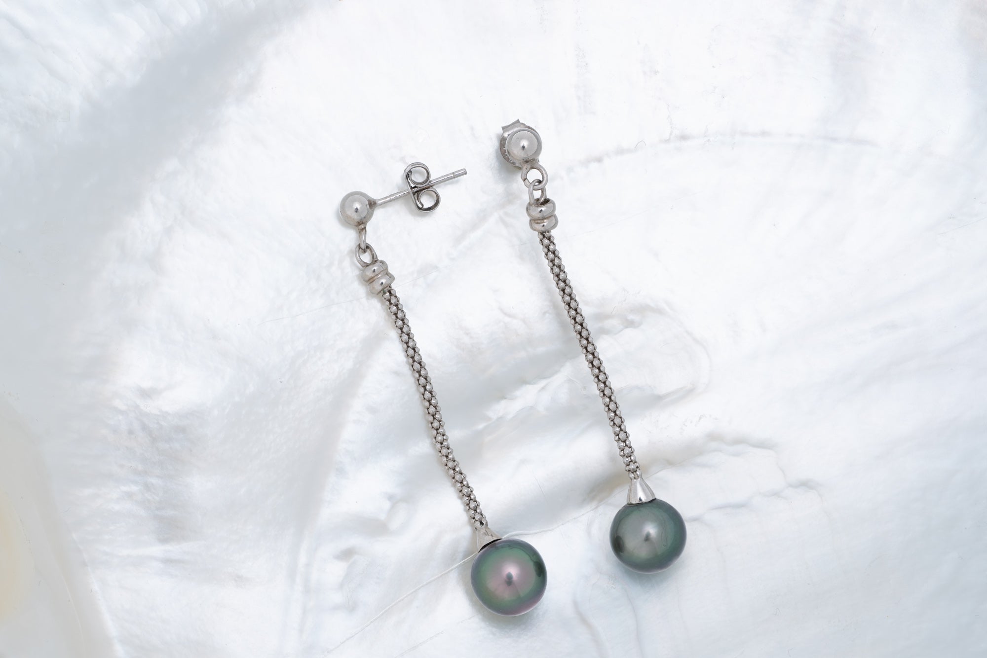 Boucles d’oreilles argent et perles ovales (2)