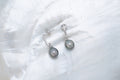 Boucles d’oreille argent et perles cerclées (3)