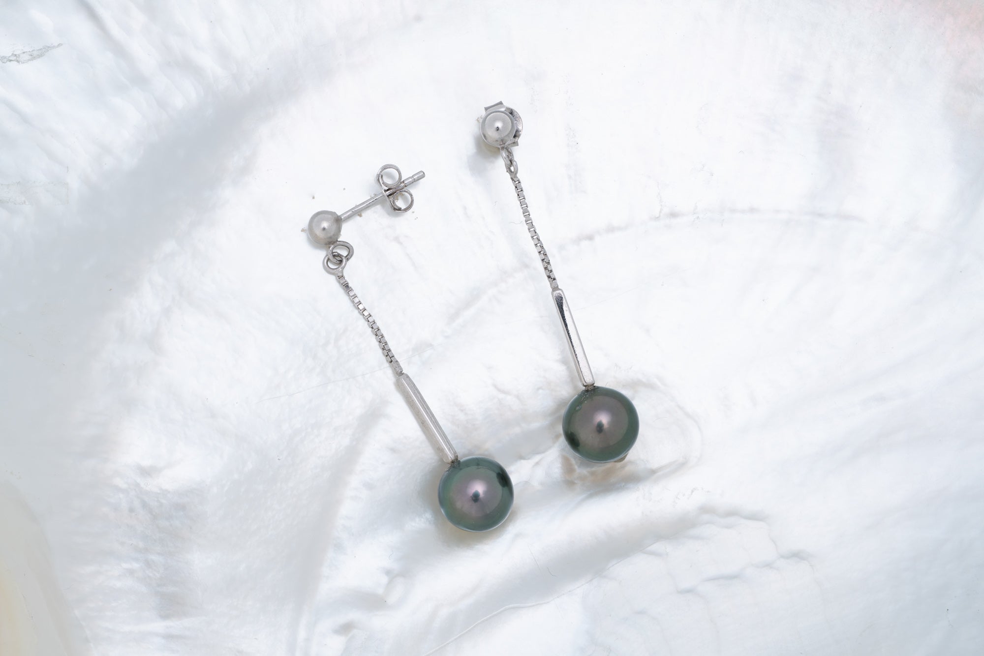 Boucles d’oreilles argent et perles ovales (3)