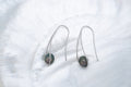 Boucles d’oreilles créoles argent et perles cerclées