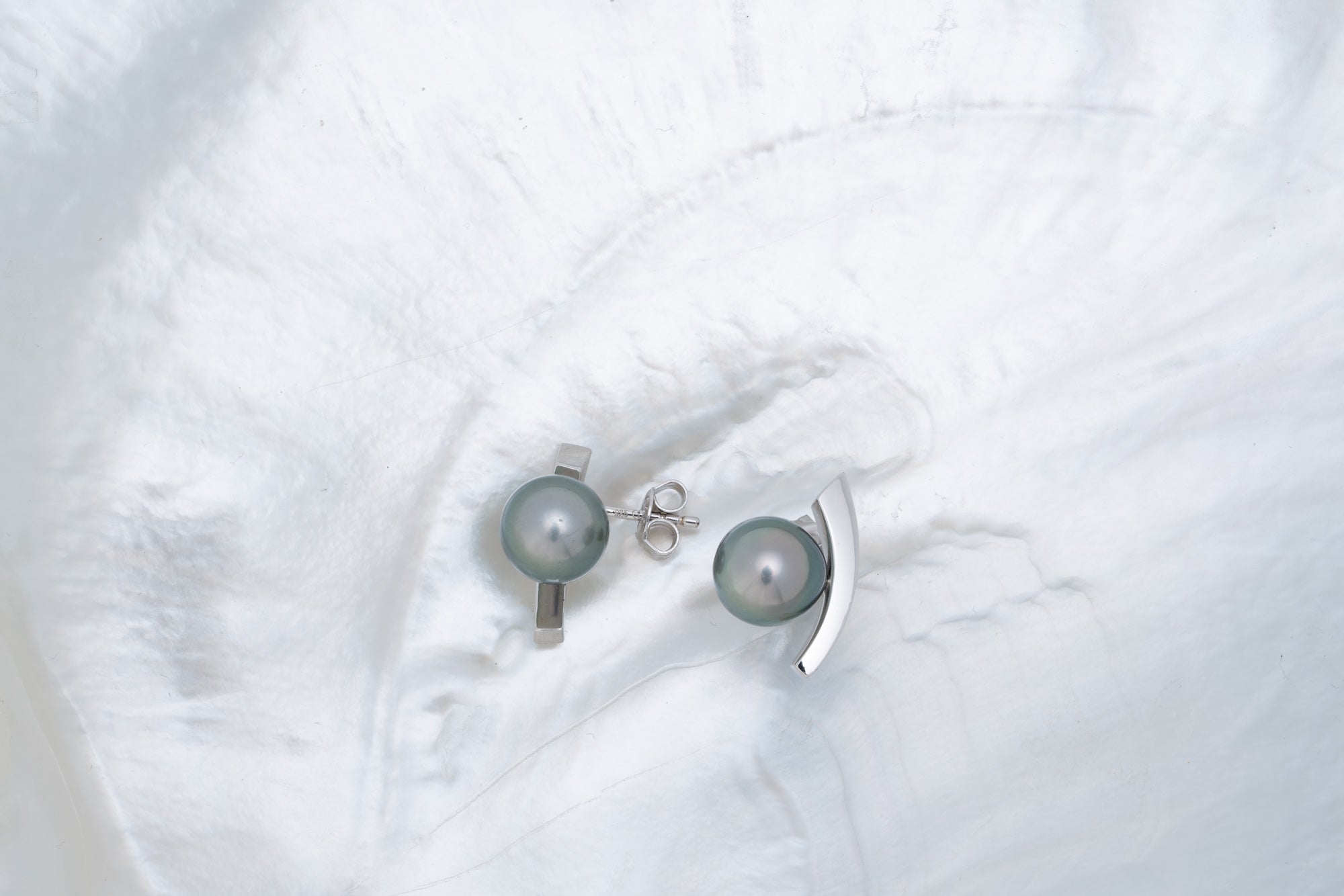 Boucles d’oreilles argent avec perles ovales (5)