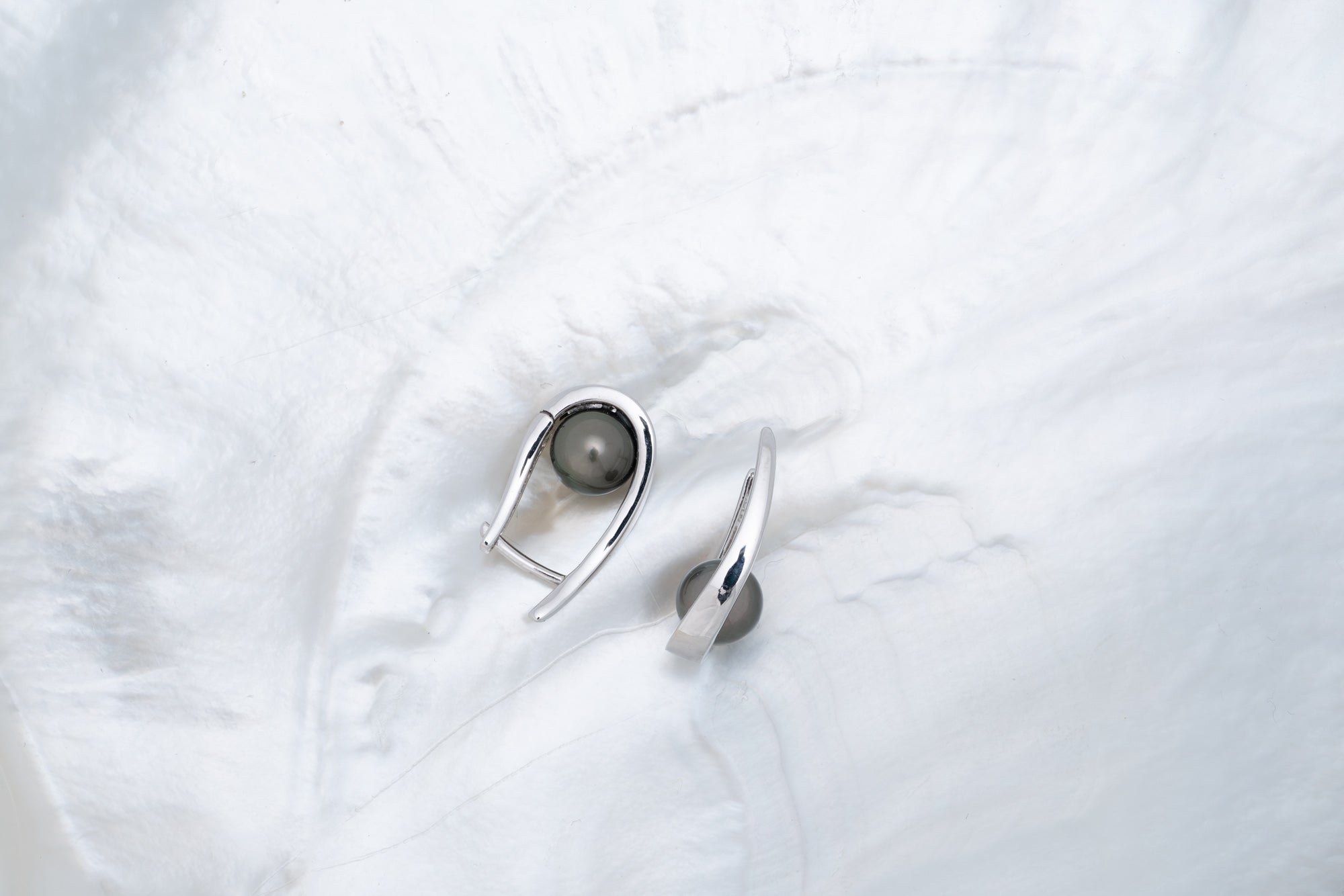 Boucles d’oreilles argent avec perles rondes (3)
