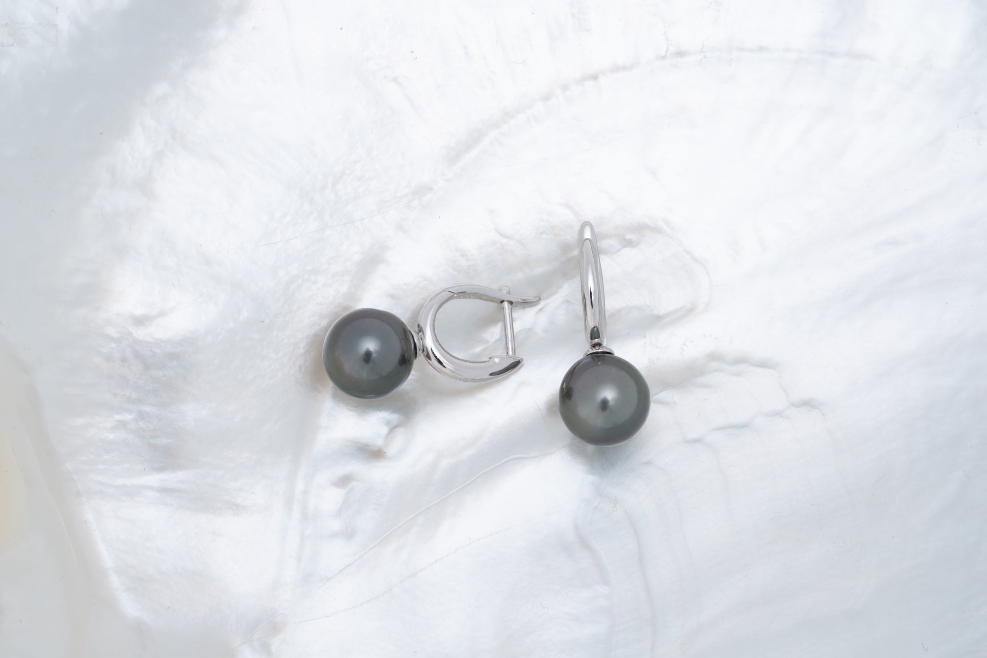 Boucles d’oreilles argent avec perles ovales (6)