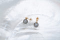 Boucles d’oreilles or avec perles rondes (12)