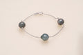 Bracelet argent et perles cerclées