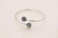 Bracelet toi & moi argent et perles cerclées