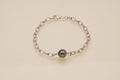 Bracelet argent et perle cerclée - chaîne maillons ovales