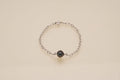 Bracelet argent et perle cerclée