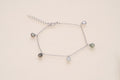 Bracelet argent et 5 keshis