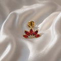 Piercing labret doré / argenté marquise strass zircon rouge / blanc / violet