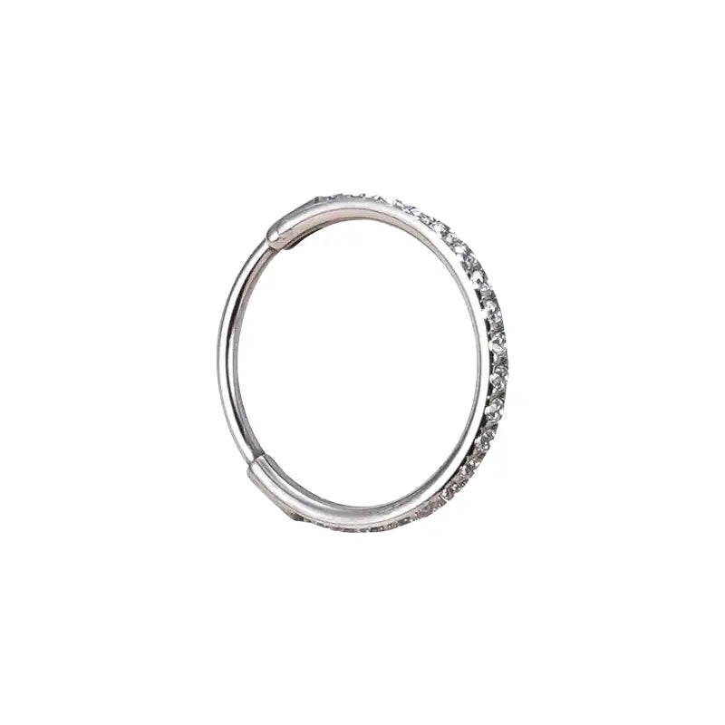 Anneau pour le nez en titane zircon sur la tranche