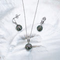Parure argent et perles cerclées (1)