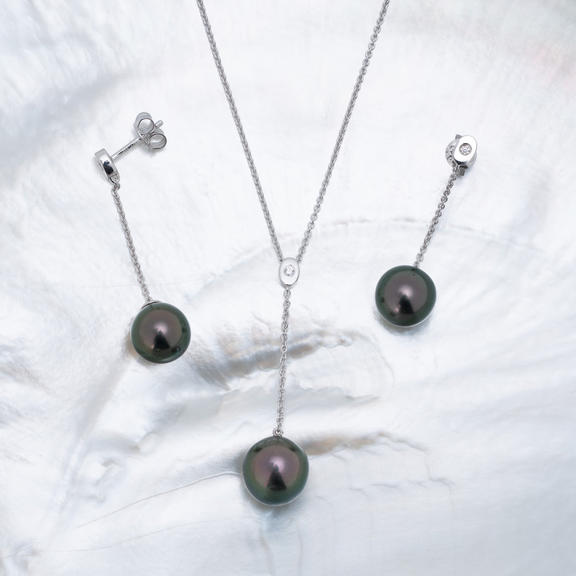 Parure argent et perles ovales (2)