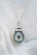 Pendentif argent et perle cerclée (5)