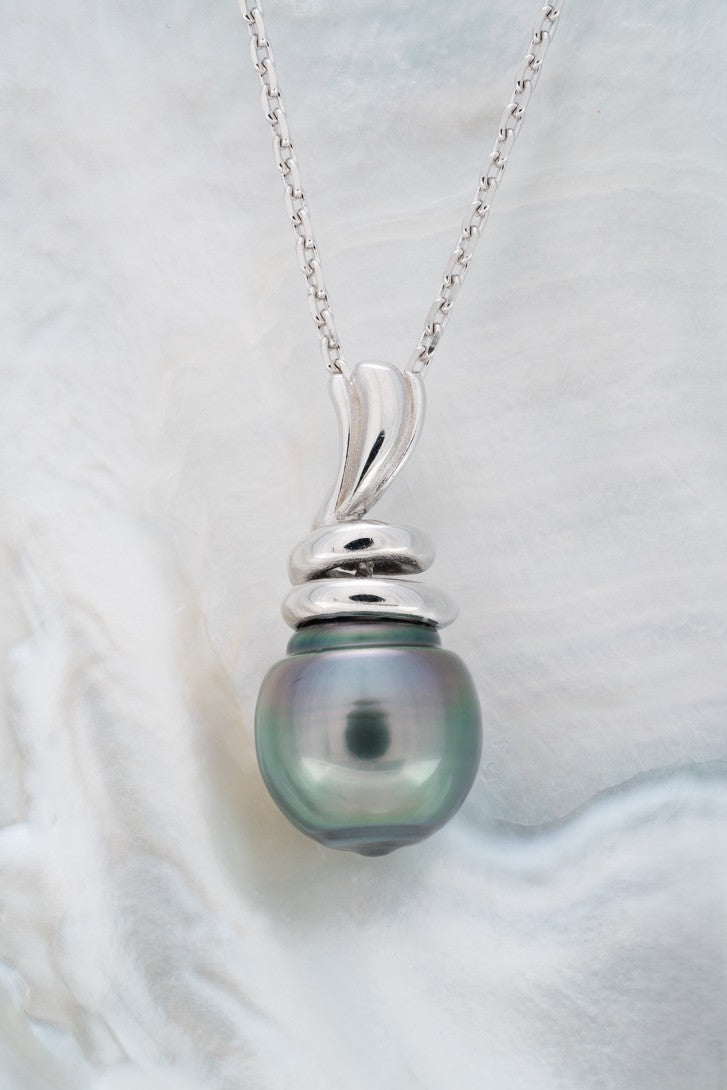 Pendentif argent et perle cerclée (5)