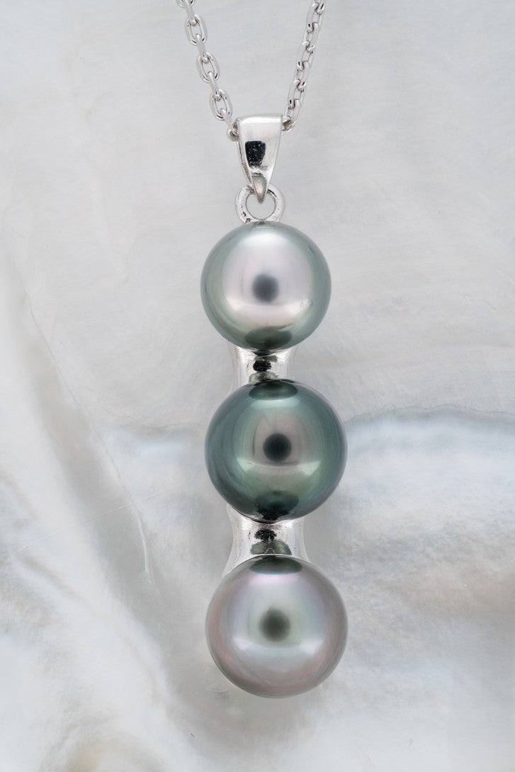 Pendentif argent et perle cerclée (10)