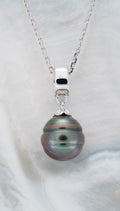 Pendentif argent et perle cerclée (4)