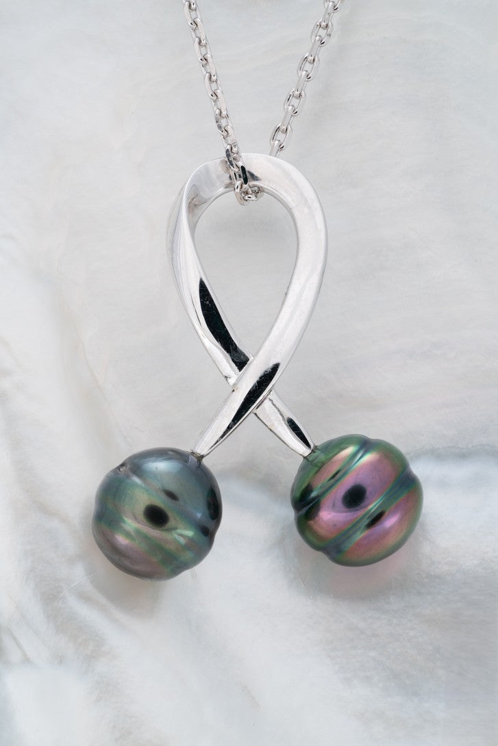 Pendentif argent et perle cerclée (9)