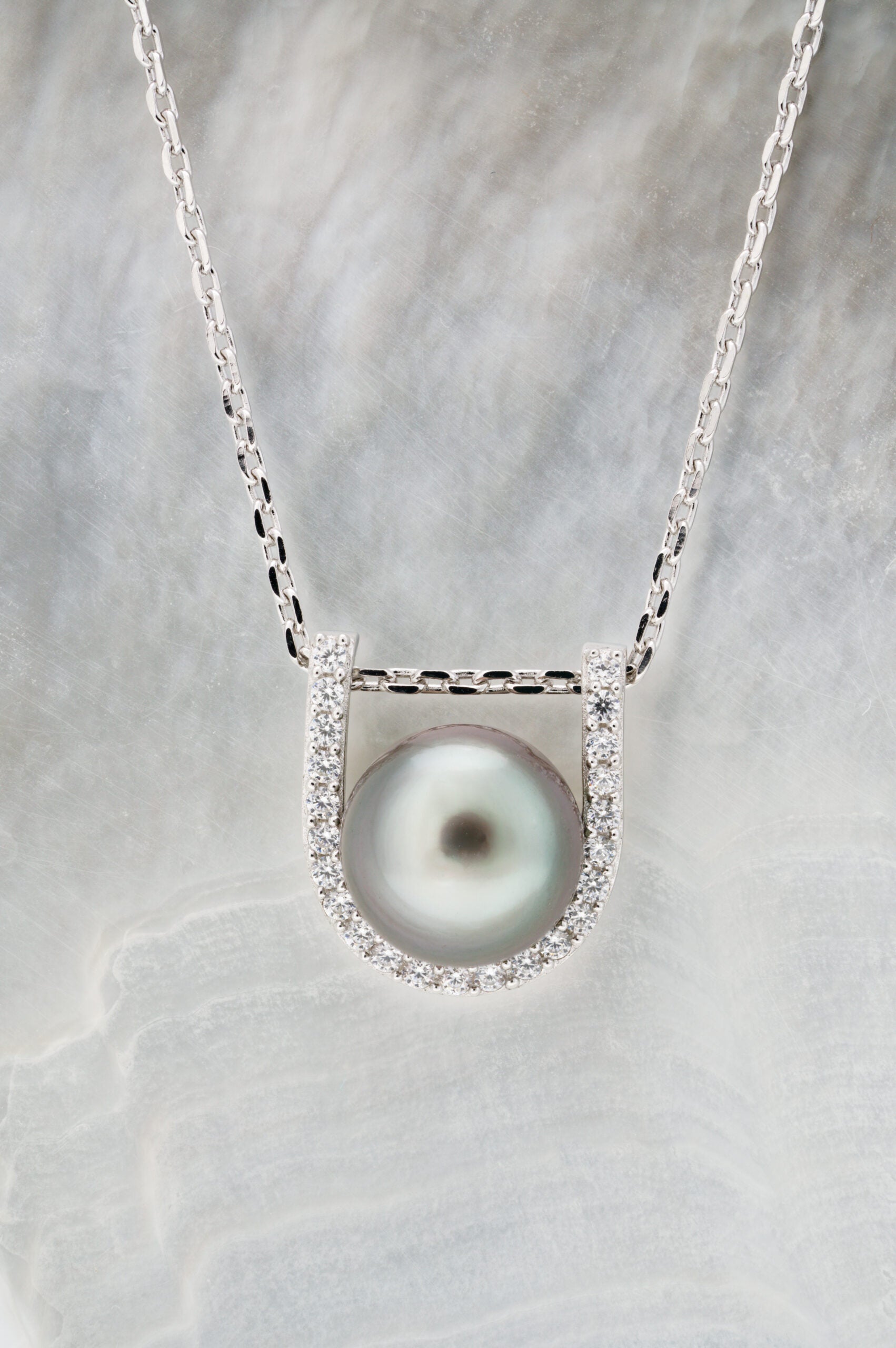 Pendentif argent et perle semi-baroque