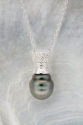 Pendentif argent et perle cerclée (7)